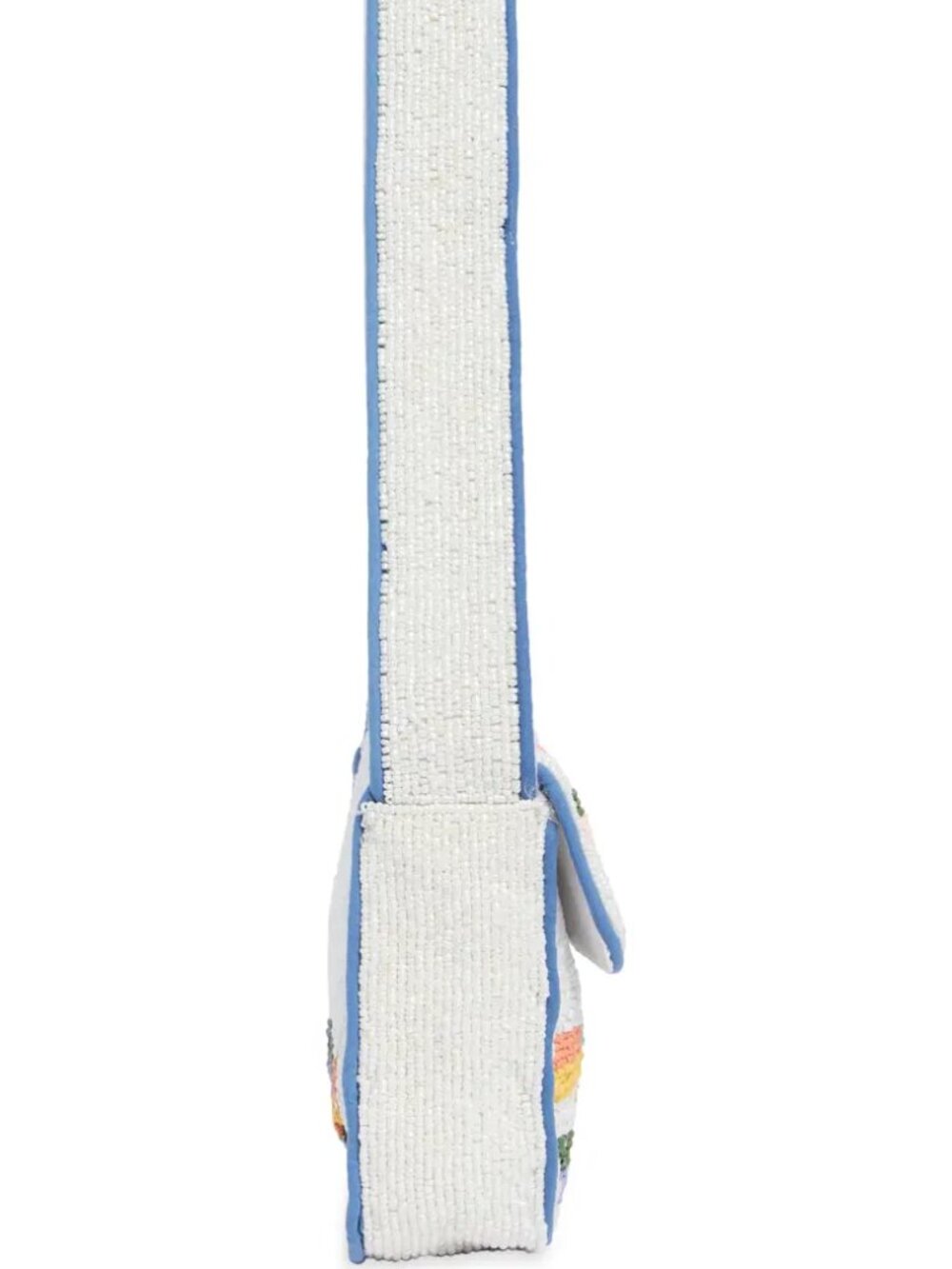 Viral Beaded Sardines Baguette Shoulder Bag by Collection XIIX White & Blue NWT - Picture 6 of 9